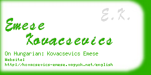 emese kovacsevics business card